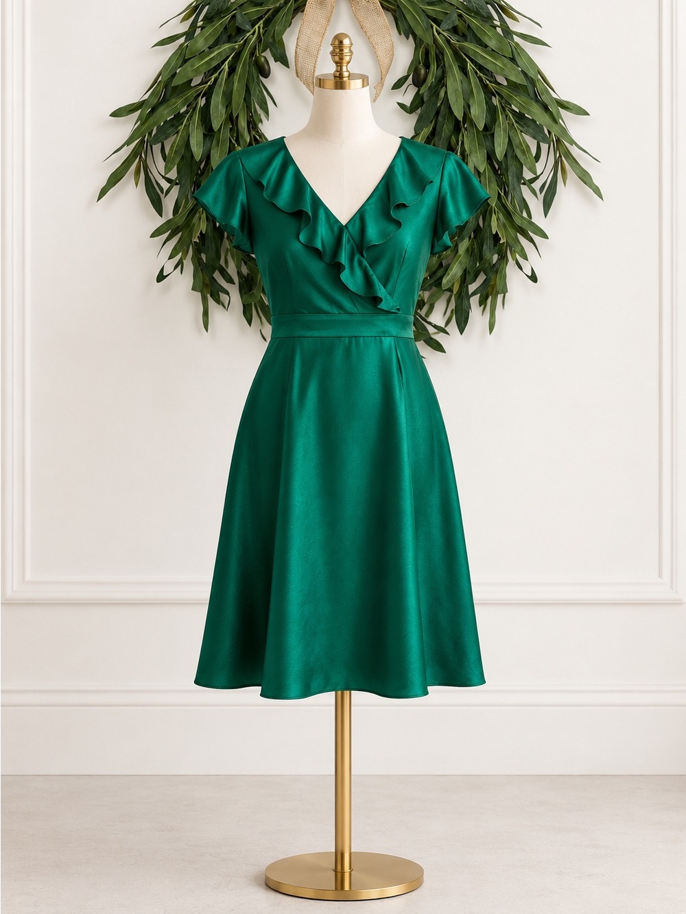J Crew 100% Silk Midi Dress Green Jade Holiday